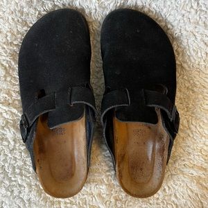 Birkenstock Boston Black Suede - Size 38 (US Women 7)